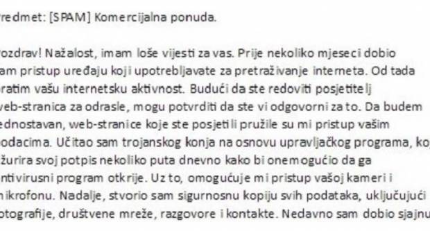 POLICIJSKO UPOZORENJE: ʺNe nasjedajte, nego obrišiteʺ POLICIJSKO UPOZORENJE: ʺNe nasjedajte, nego obrišiteʺ