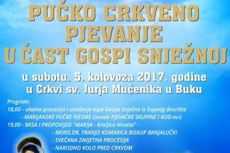Crkveno pučko pjevanje u čast Gospi Snježnoj u Buku Crkveno pučko pjevanje u čast Gospi Snježnoj u Buku