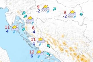 Pretežno sunčano, mjestimična magla Pretežno sunčano, mjestimična magla