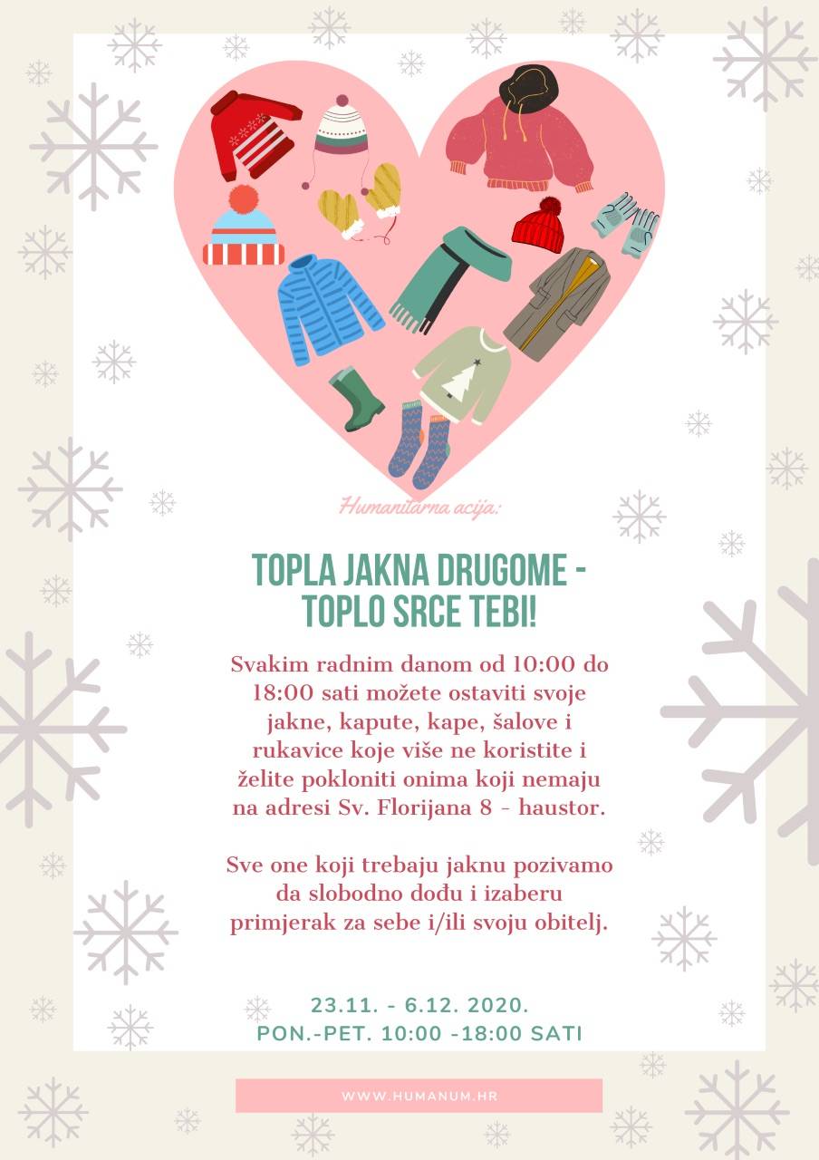 U Požegi i ove godine humanitarna akcija „Topla jakna drugome, toplo srce tebi!“