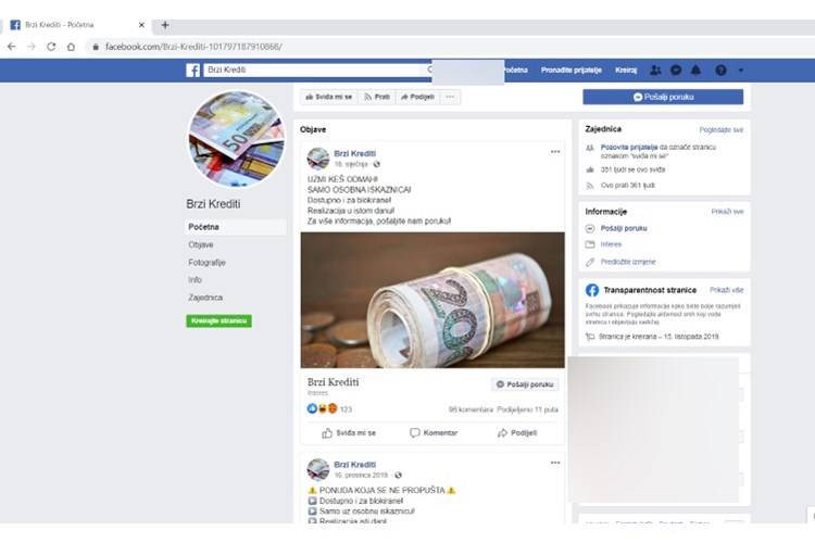 Policija poziva sve koji su komunicirali s ovim stranicama na Facebooku da se jave