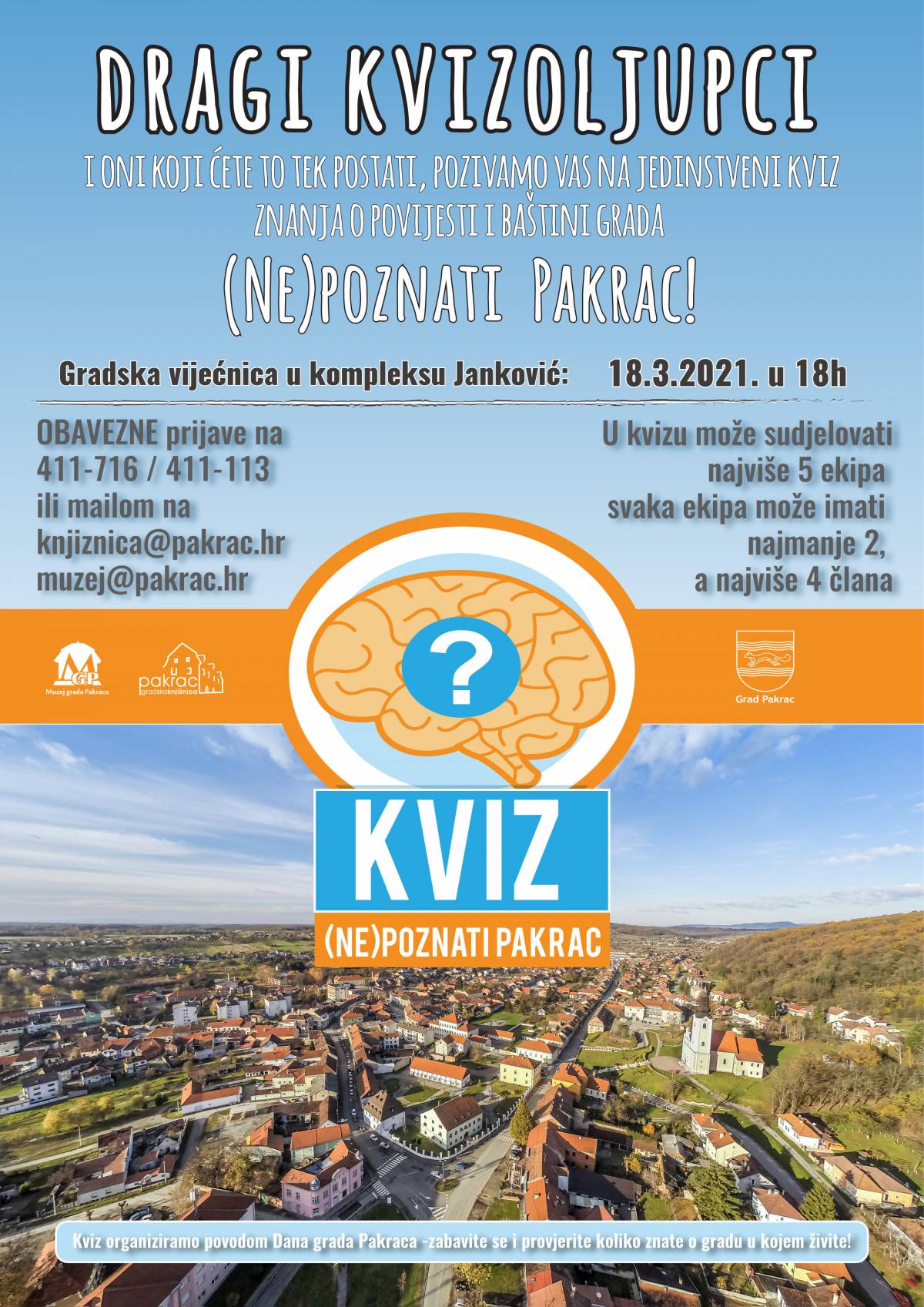 Otvorene prijave za kviz znanja o Pakracu