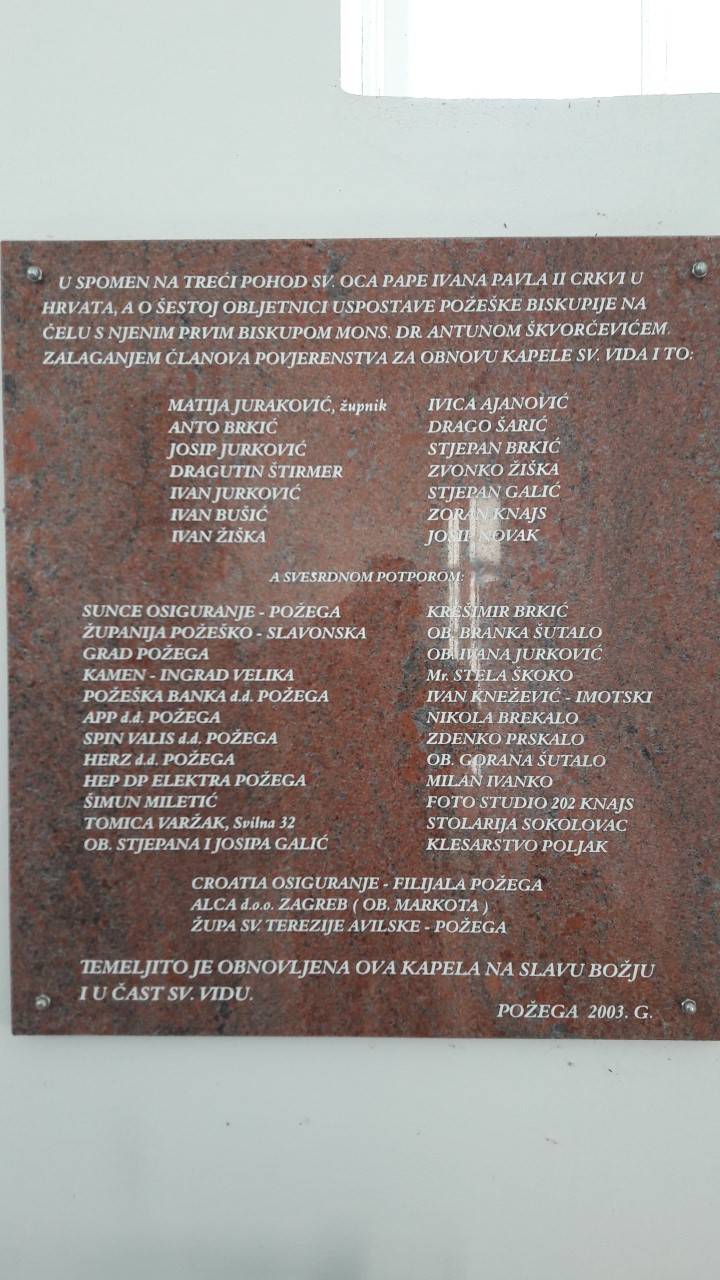 Ususret Grgurevu: 20. obljetnica obnove kapelice Sv.Vida na Požeškoj gori - 1. dio  