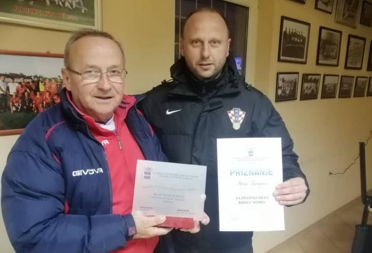 Požeški nogometni trener Milan Tomljenović dobio nagradu za životno djelo od Zajednice športskih udruga i saveza Brodsko - posavske županije
