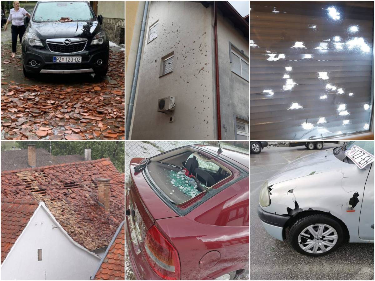 Požeština zbraja štetu: razbijeni autombili, uništeni krovovi, fasade, prozori i počupano drveće