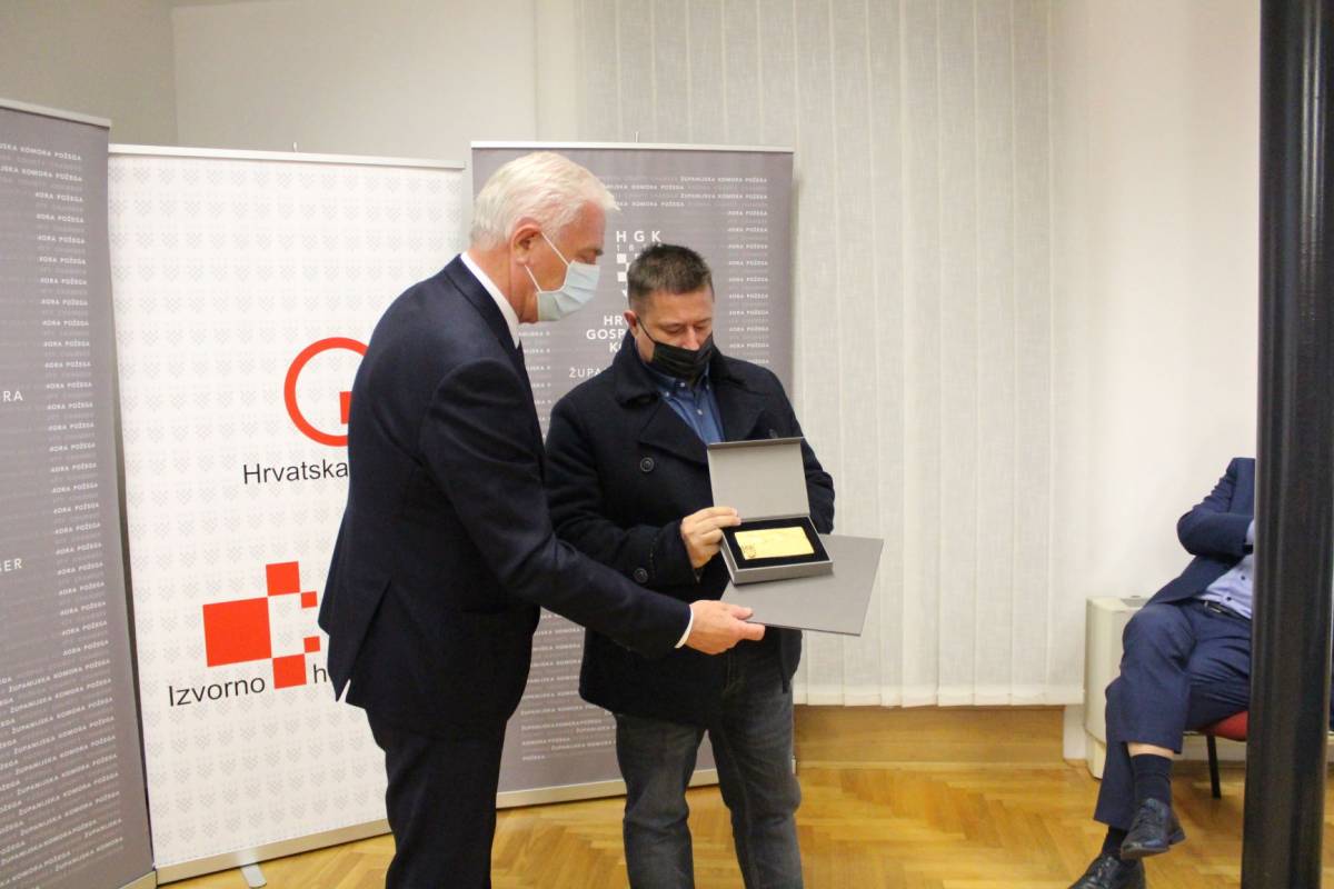 Dodijeljena priznanja „ZLATNA KUNA 2020.“ najuspješnijim poduzetnicima HGK -Županijske komore Požega