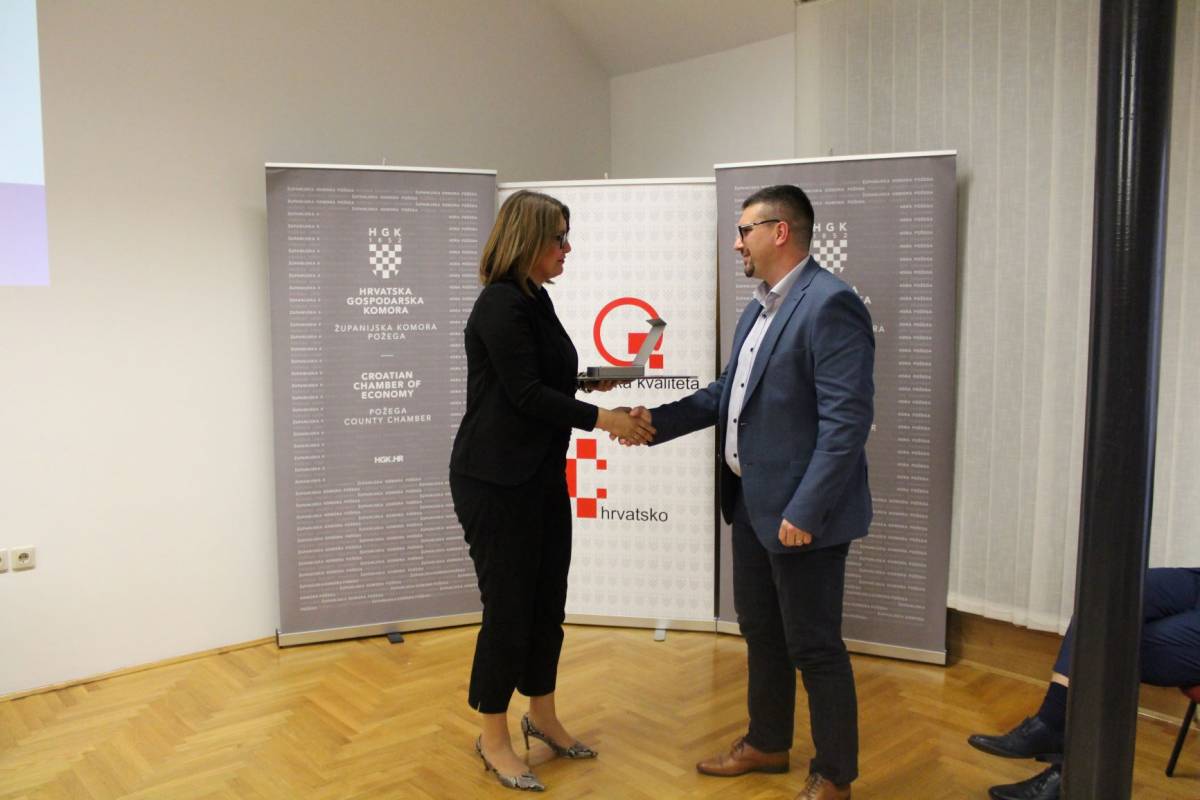 Dodijeljena priznanja „ZLATNA KUNA 2020.“ najuspješnijim poduzetnicima HGK -Županijske komore Požega