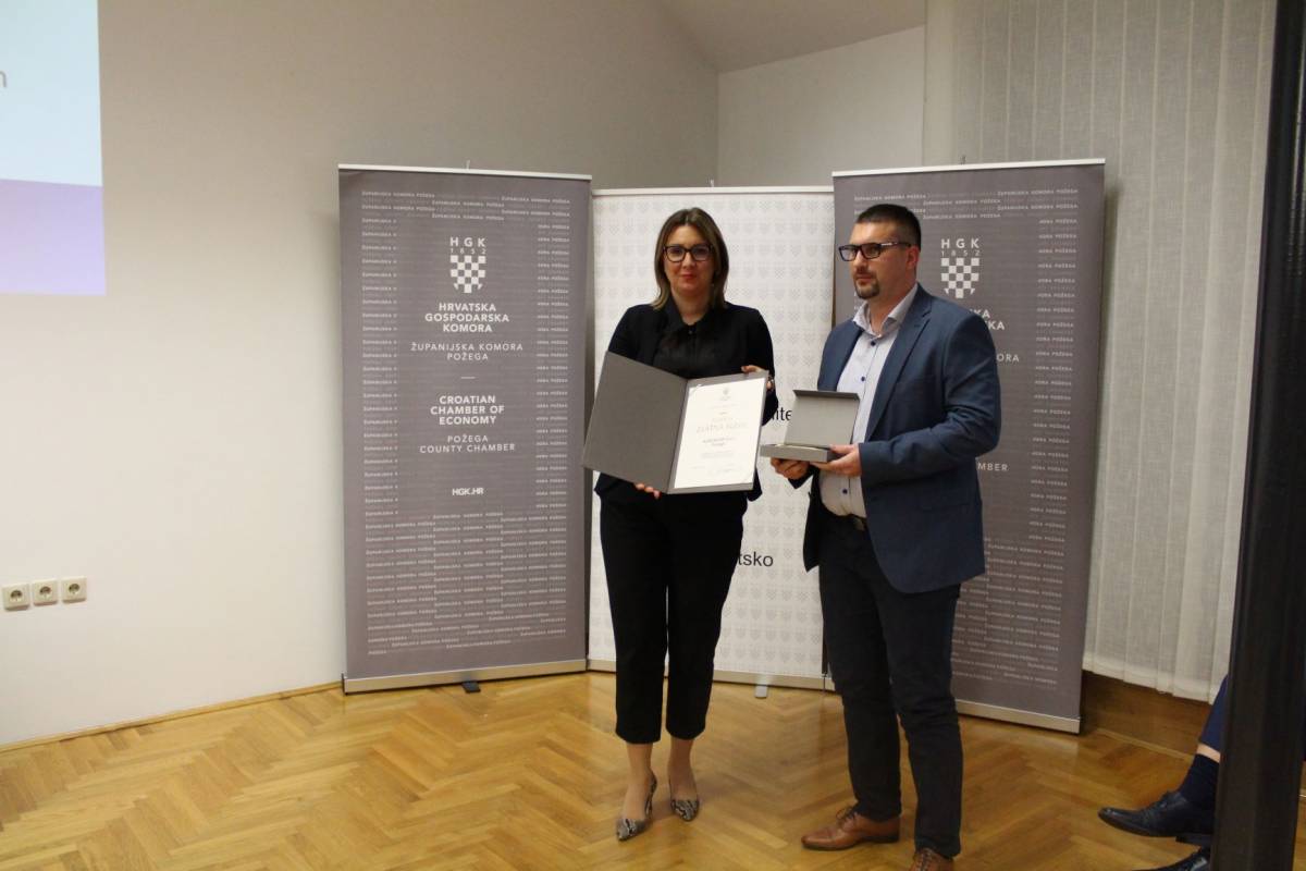 Dodijeljena priznanja „ZLATNA KUNA 2020.“ najuspješnijim poduzetnicima HGK -Županijske komore Požega
