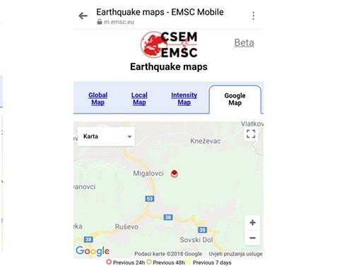 Noćas oko 4 sata dogodio se potres kod Migalovaca
