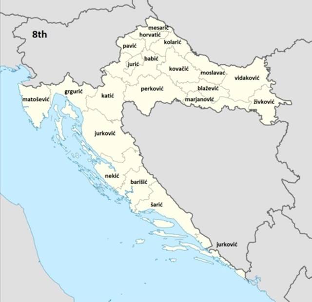 Ovo je mapa Hrvatske s devet najčešćih prezimena, evo koja su to u Požeško-slavonskoj županiji