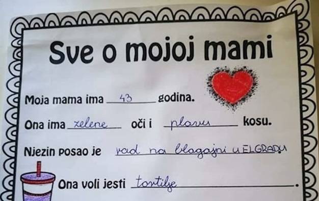 DJEČJA ISKRENOST: Djevojčica iskreno opisala svoju mamu, njen rad kruži internetom