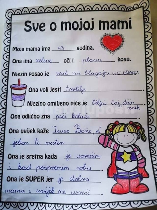 DJEČJA ISKRENOST: Djevojčica iskreno opisala svoju mamu, njen rad kruži internetom