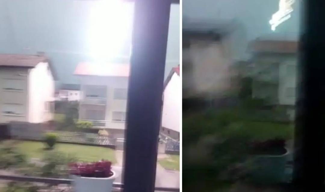 NEVJEROJATNA SNIMKA: Grom udario u kuću u susjedstvu 