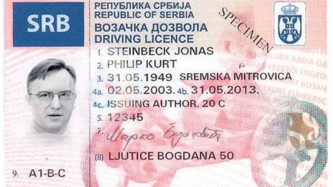 Krivotvorio vozačku dozvolu Republike Srbije