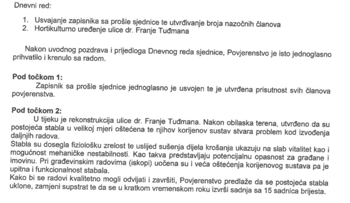 Glavić uvjeravao da rušenja stabala neće biti, sad se na stranicama Grada pravdaju
