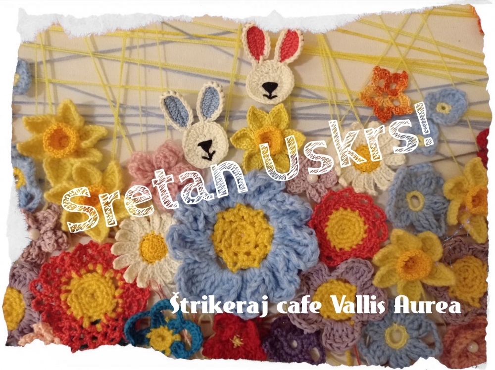 ŠTRIKERAJ CAFE VALLIS AUREA: Postavljena ’cvjetna livada’, slika od heklanih detalja