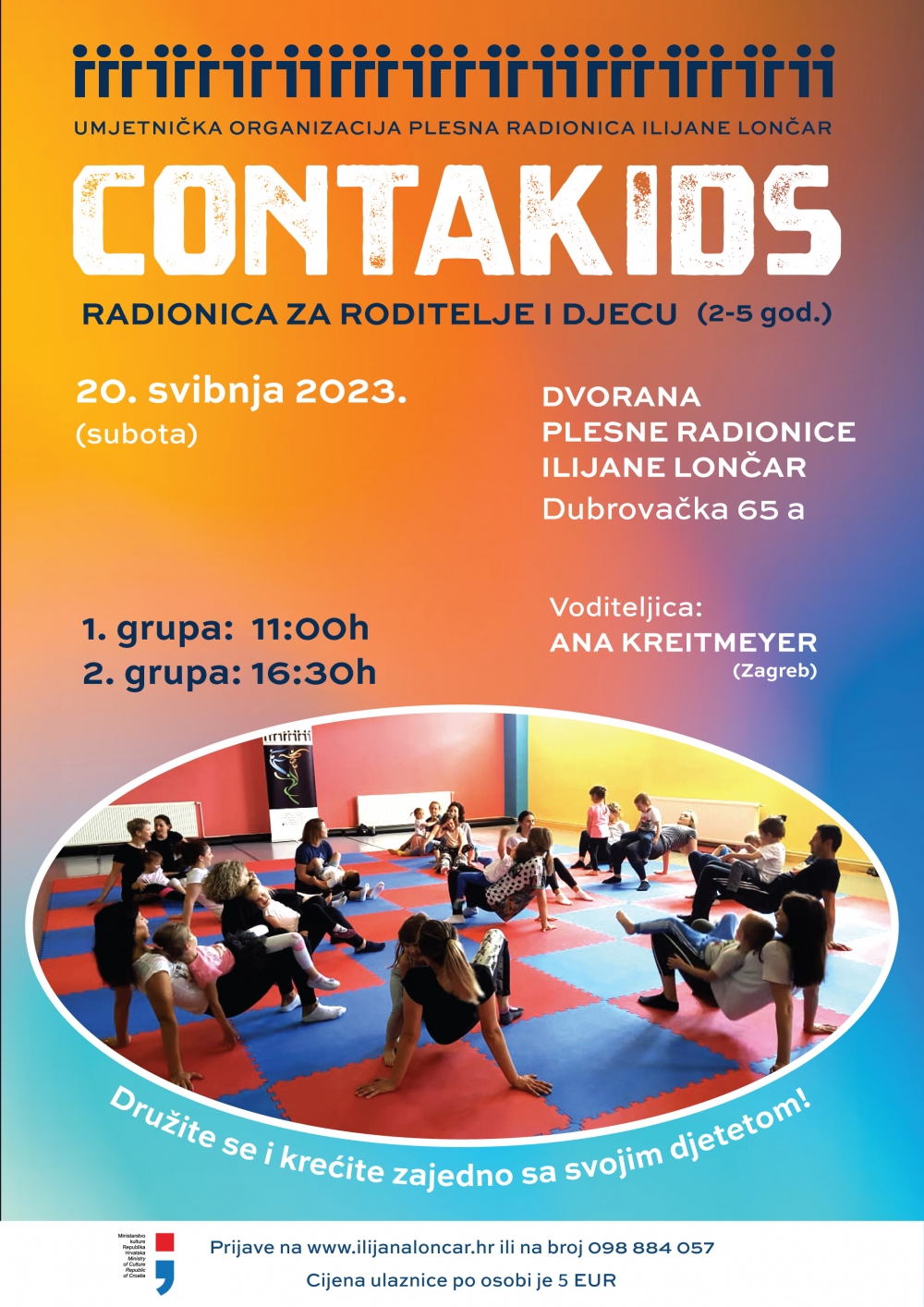 UO Plesna radionica Ilijane Lončar: Najava ContaKids interaktivne radionice za roditelje i djecu 2 - 5 godina