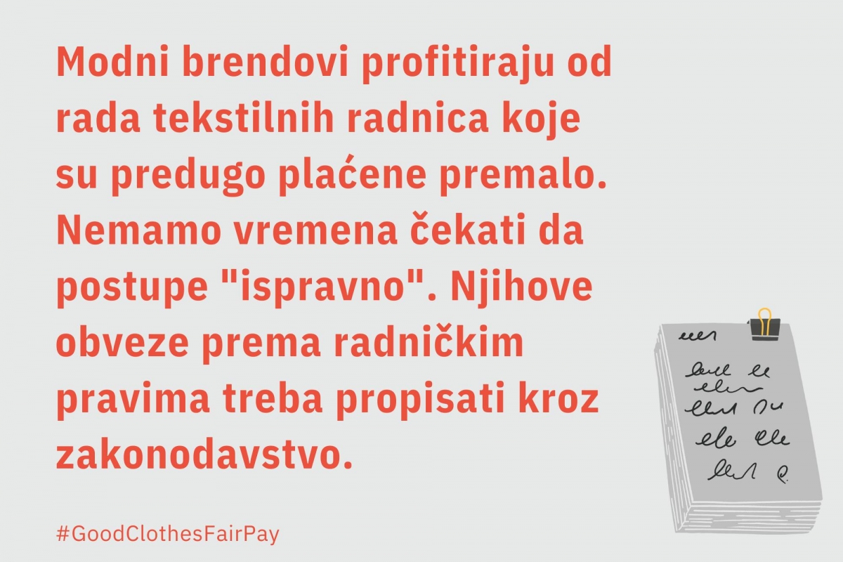 Potpiši za dostojanstvenu plaću tekstilnih radnica na štandu u Požegi