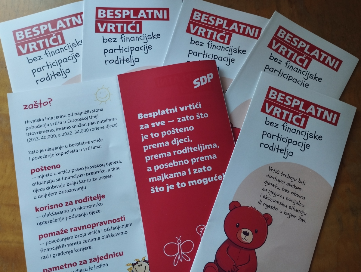 Članovi gradske organizacije SDP-a Kutjevo građanima dijelili letke i balone u sklopu   promoviranja SDP-ove politike „ Besplatni vrtići – bez participacije roditelja“
