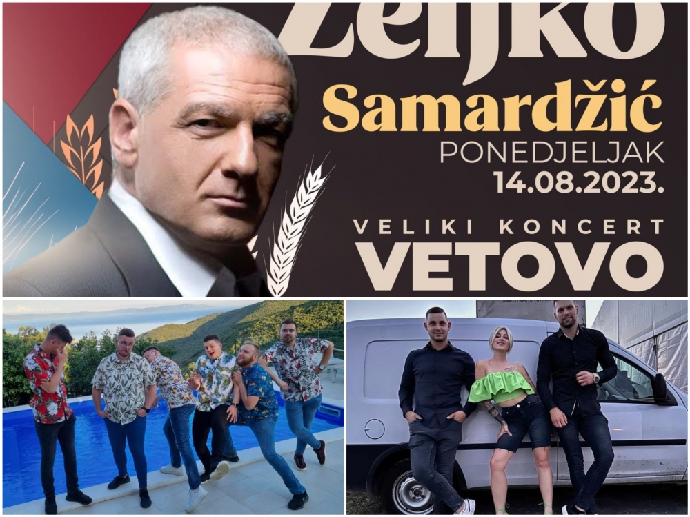 VETOVAČKO LJETO: Večeras na stadionu NK Graševine koncert Željka Samardžića, Stele Rade i TS Paori