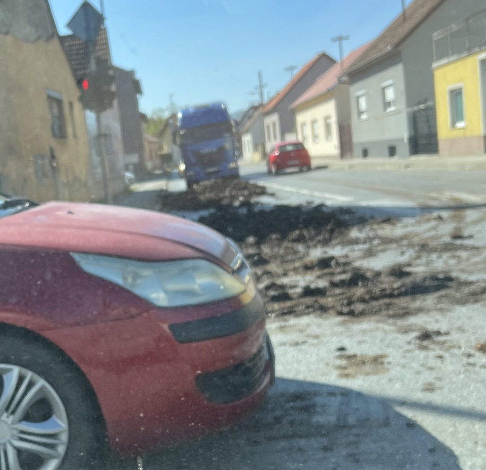 Stajsko gnojivo prosuto po cesti danas malo uznemirilo građane