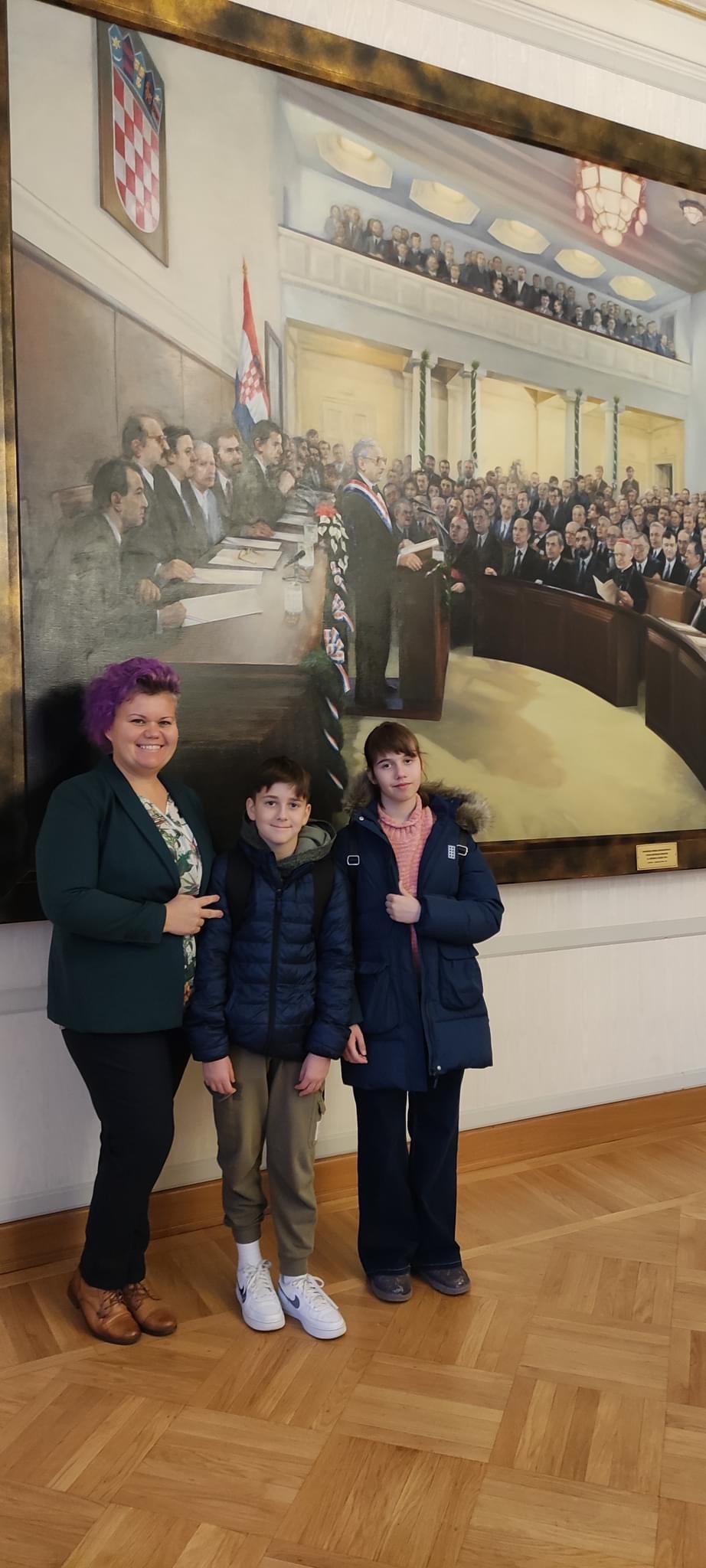 Vijećnici DGV Požega Ines i Patrik u Hrvatskom saboru