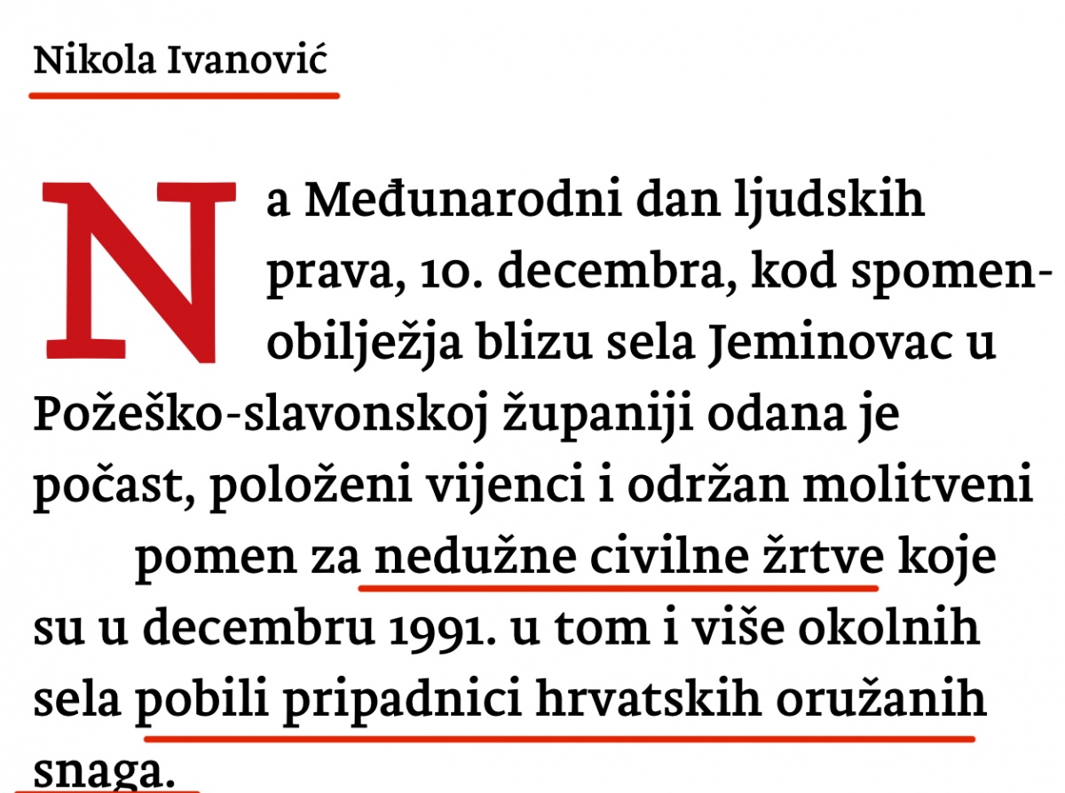 Zašto se županica Jozić nije ogradila od skandalozne izjave zamjenika Ivanovića koji kaže da je na području općine Slav. Požege organizirana pljačka te sistematsko paljenje i miniranje srpskih kuća?