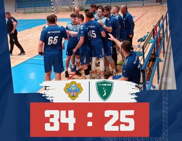 Rukometaši Požege uvjerljivo pobijedili Nexe II (Našice) u susretu 19. kola 1. HRL - Sjever