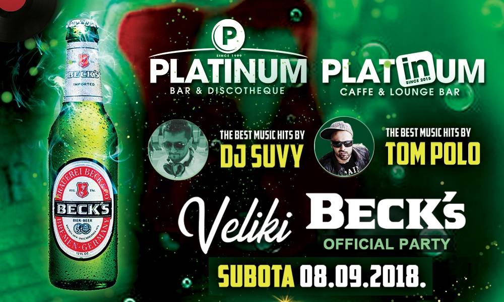 Tom Polo, Dj Suvy i Beckʼs party večeras u PLATINUMU
