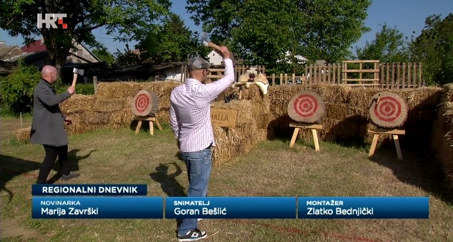 Slavonci Matija i Matej otvorili arenu za bacanje sjekira i noževa