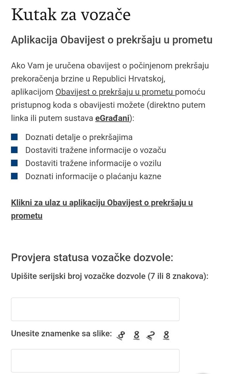Evo kako možete provjeriti imate li negativne bodove, zabrane, prekršaje...