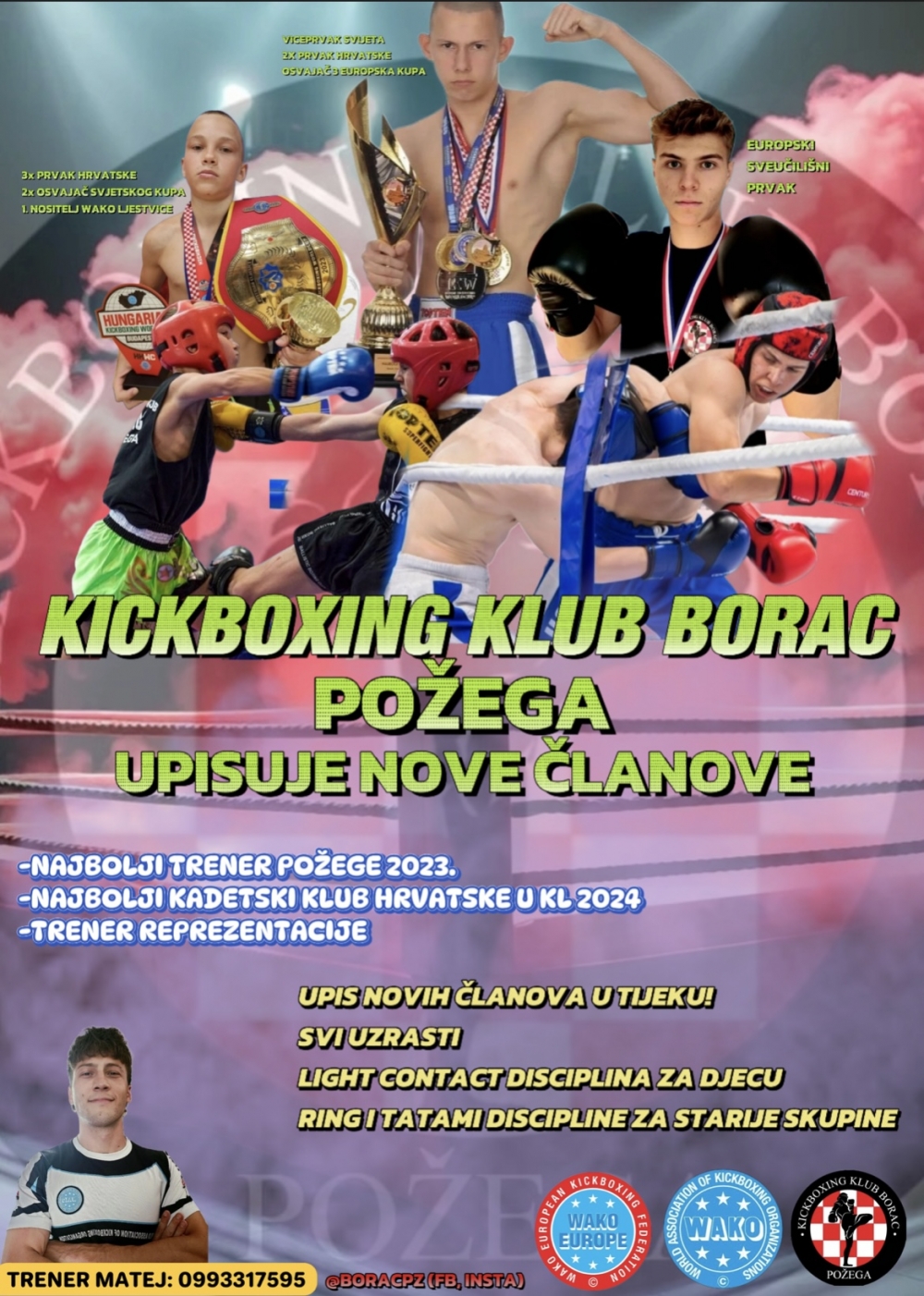 Kickboxing klub Borac Požega upisuje nove članove