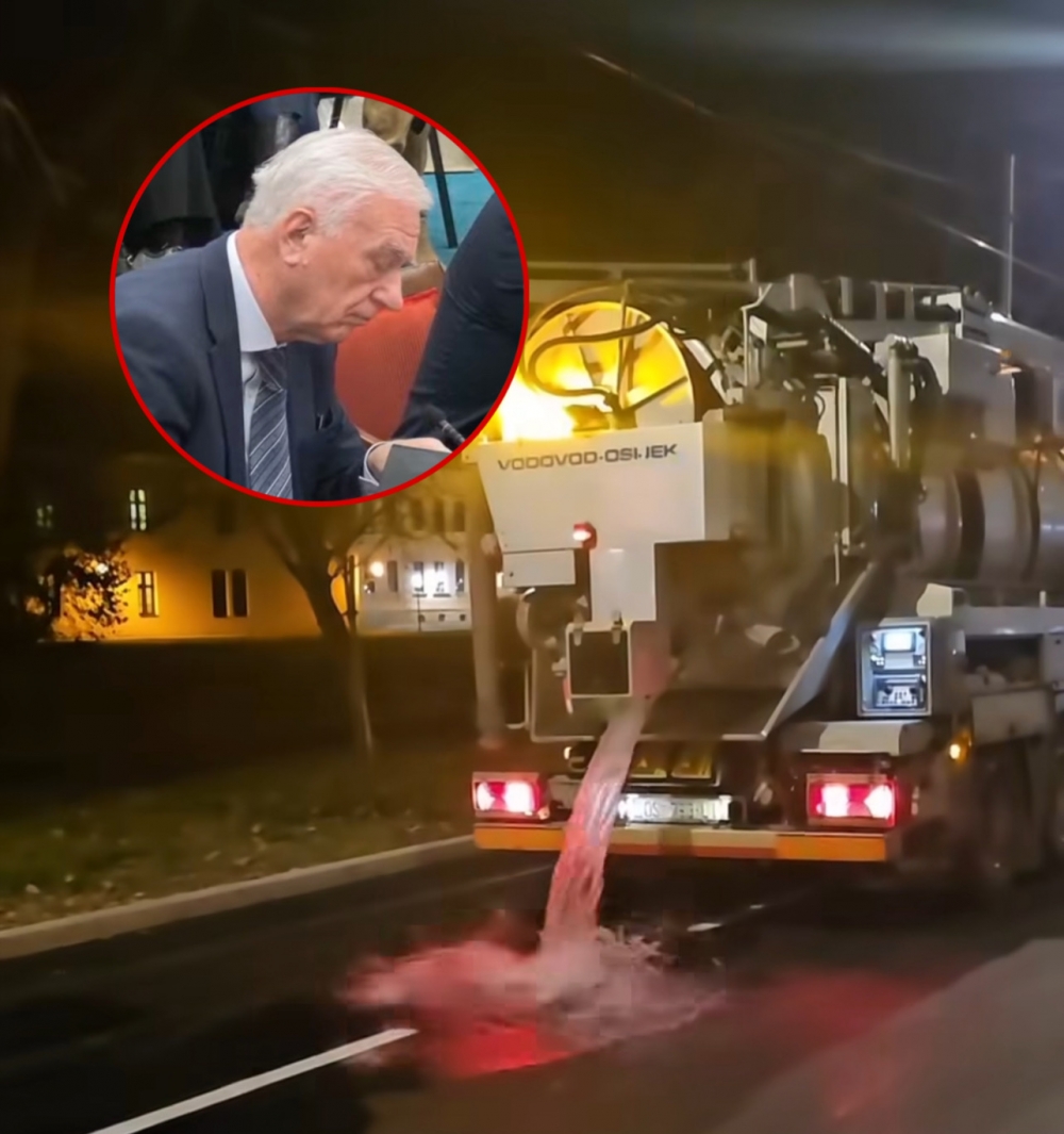 Za gradonačelnika Glavića: Pogledajte kako su jučer u Osijeku testirali odvodnju vode na novom asfaltu