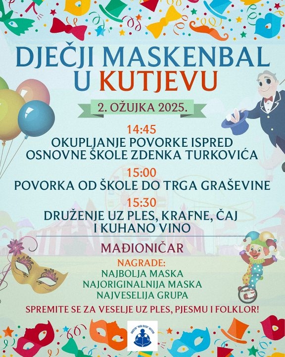Najava Dječjeg maskenbala u Kutjevu: Povorka, zabava i nagrade
