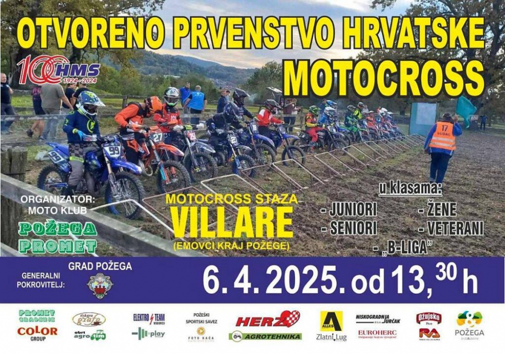 Požega ovog vikenda domaćin Otvorenog prvenstva Hrvatske u motocrossu