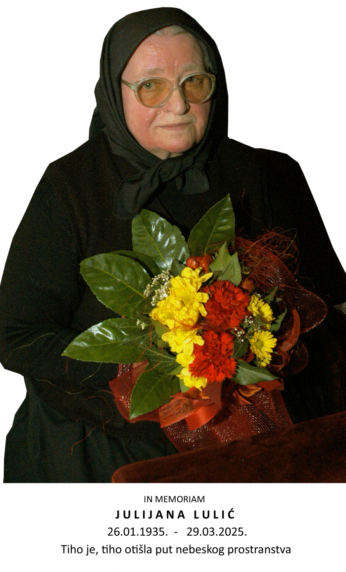 IN MEMORIAM: Julijana Lulić 26.01.1935. - 29.03.2025. 
