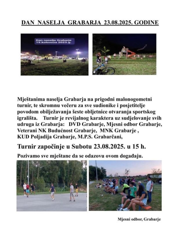 Dan naselja Grabarja: Malonogometni turnir revijalnog karaktera