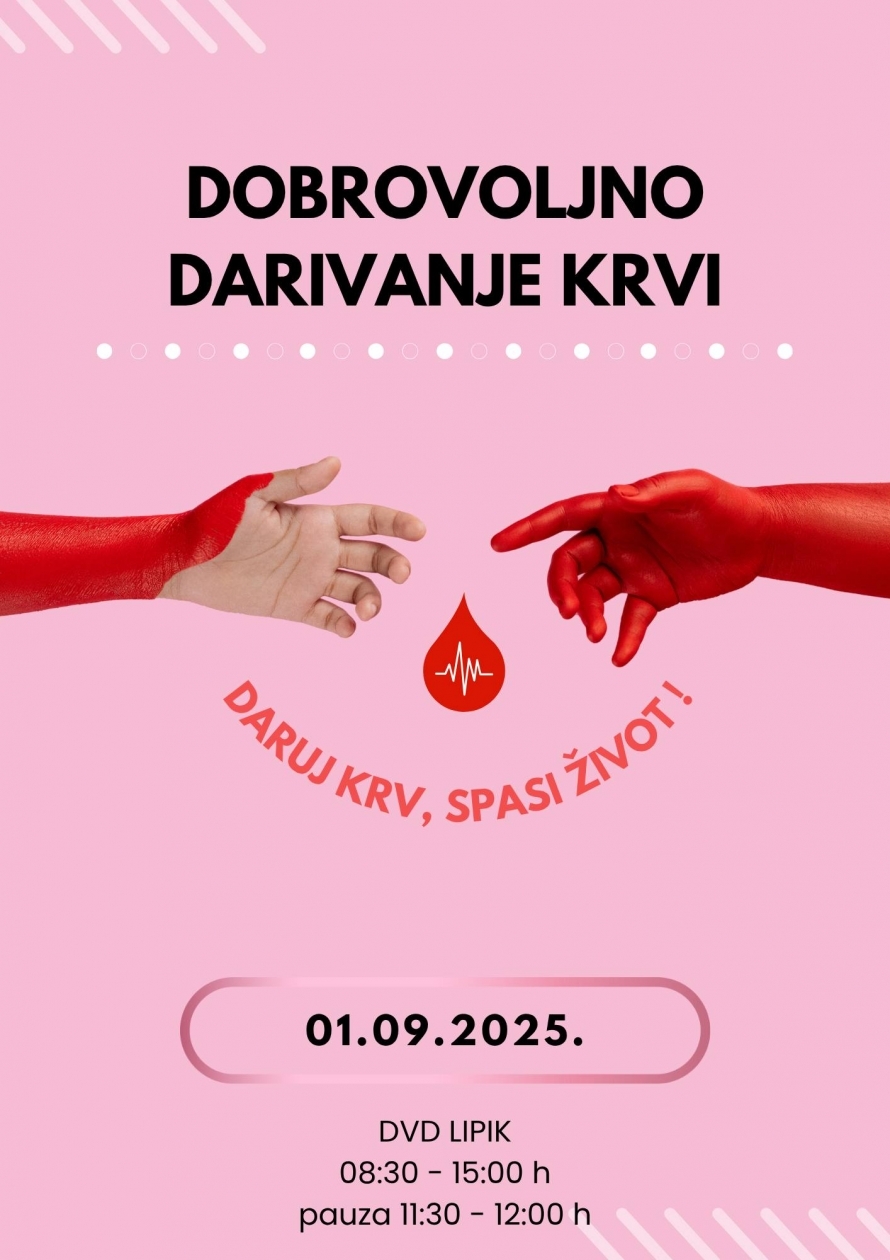 Poziv na dobrovoljno darivanje krvi u Lipiku
