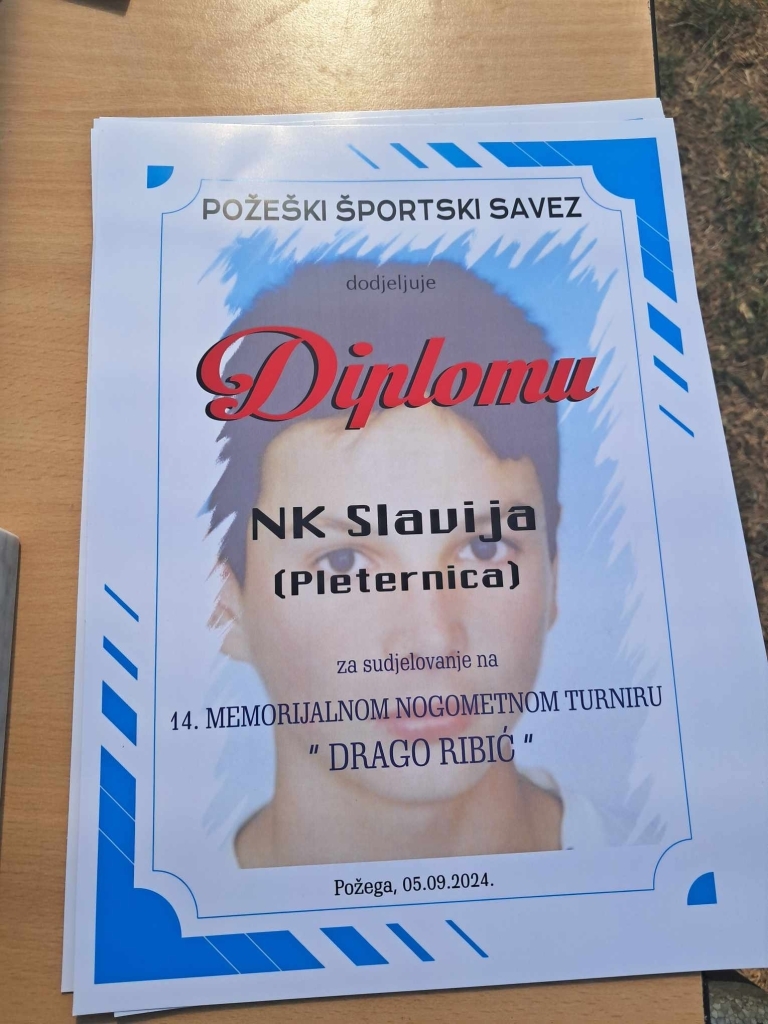 Raspored utakmica 15. Memorijalnog nogometnog turnira ’Drago Ribić’ (Požega, četvrtak, 04. 09. 2025.)