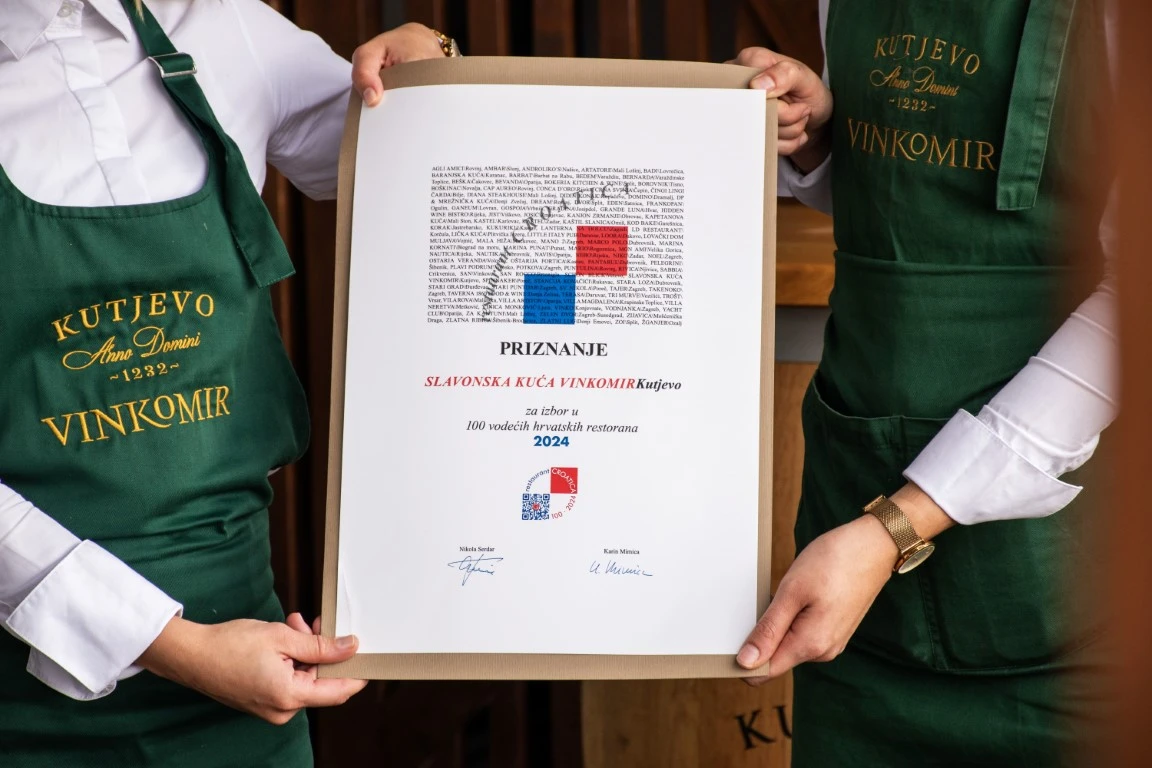 Restoran Slavonska Kuća Vinkomir među 100 vodećih hrvatskih restorana