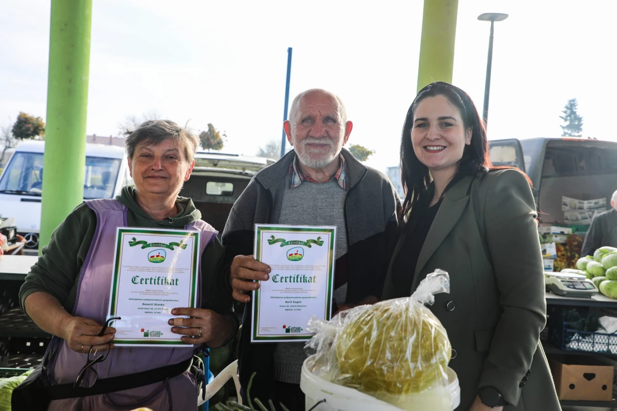 Na Gradskoj tržnici Pleternica dodijeljeni certifikati „Proizvodi hrvatskoga seljaka“