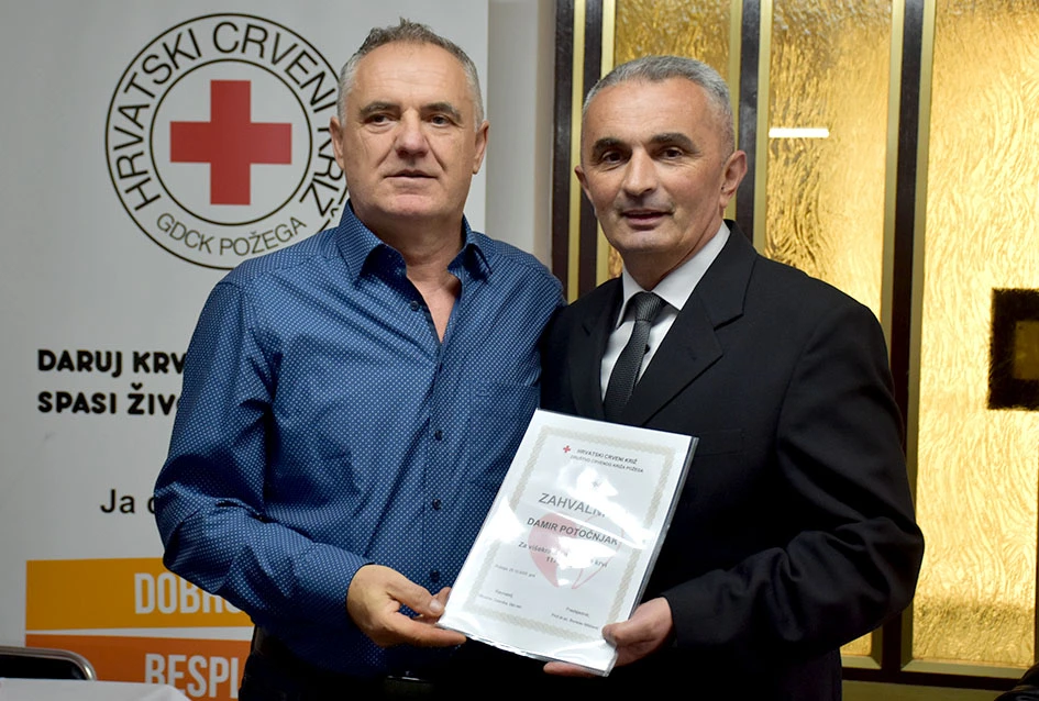 Prigodnom svečanošću i dodjelom priznanja Gradsko društvo Crvenog križa Požega obilježilo Dan dobrovoljnih darivatelja krvi.