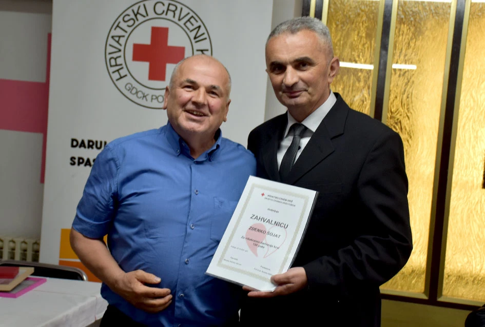 Prigodnom svečanošću i dodjelom priznanja Gradsko društvo Crvenog križa Požega obilježilo Dan dobrovoljnih darivatelja krvi.