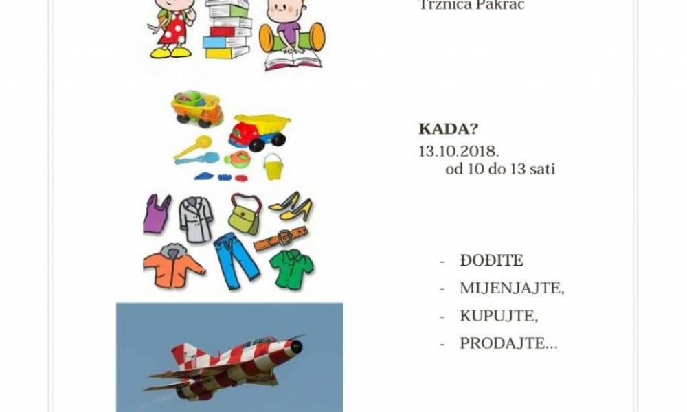U subotu 13. listopada: Ponovno pakrački buvljak