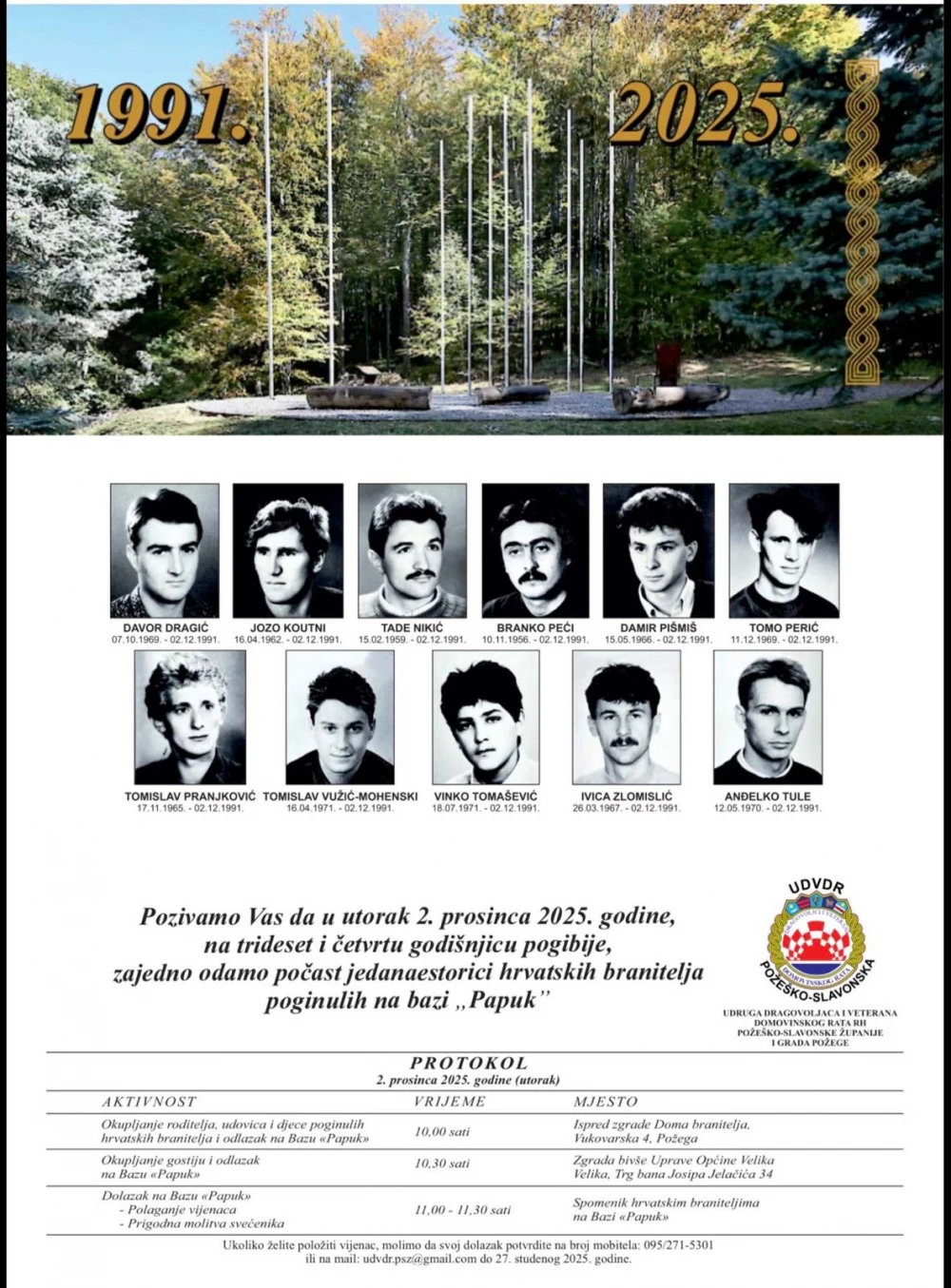 „Trideset i četiri godine tihe boli: Papuk se ponovno sprema zapaliti svjetlo sjećanja za jedanaestoricu heroja“