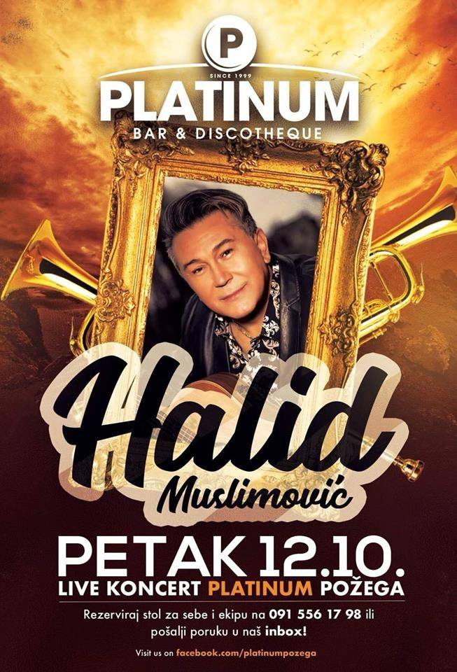 Legendarni HALID MUSLIMOVIĆ ovog petka u PLATINUMU