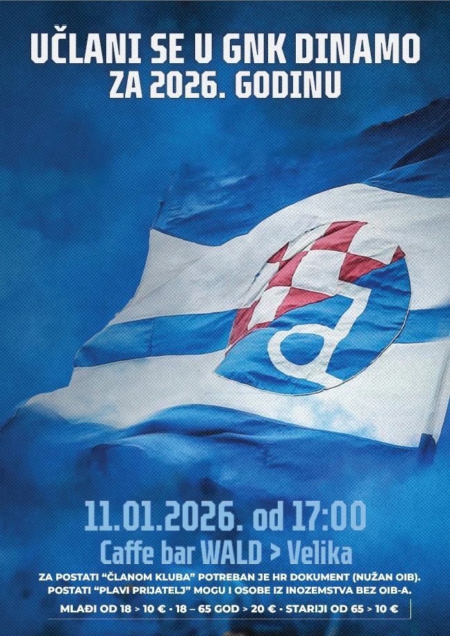 Dinamovci u Velikoj - možete se učlaniti u popularni plavi klub