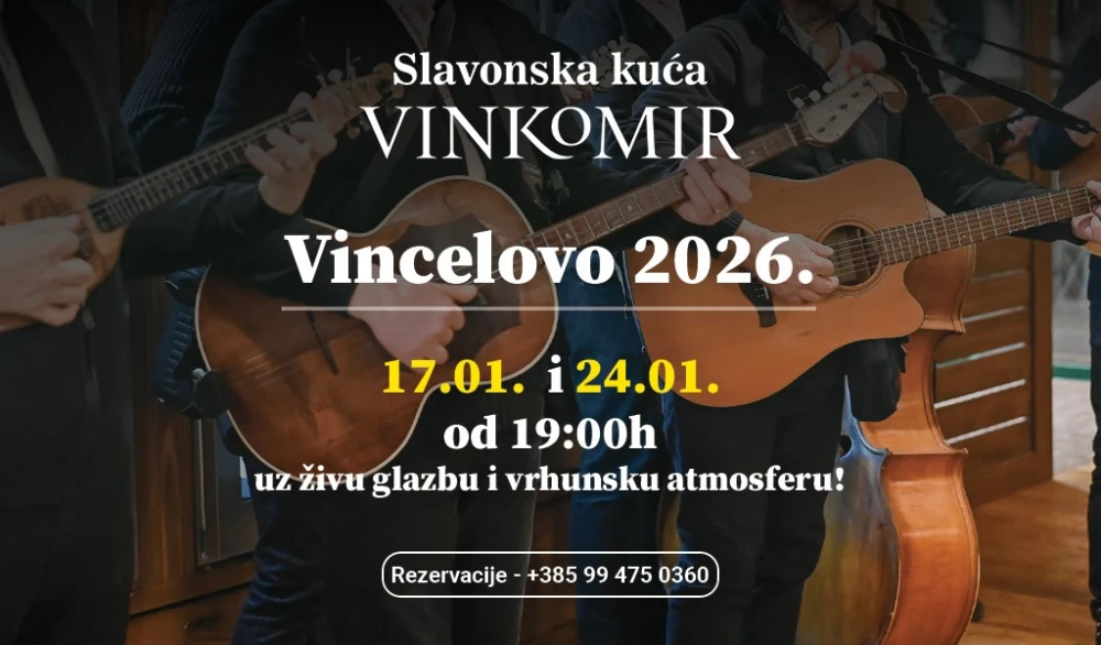 VINCELOVO 2026. U RESTORANU SLAVONSKA KUĆA VINKOMIR