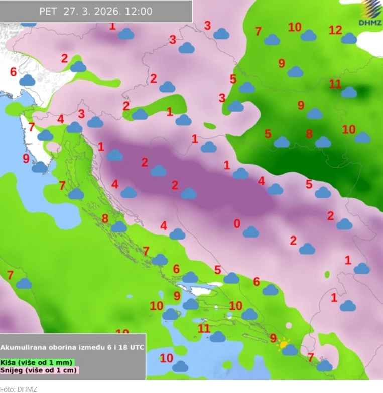 Objavljene karte. Pogledajte gdje će sve biti snijega 
