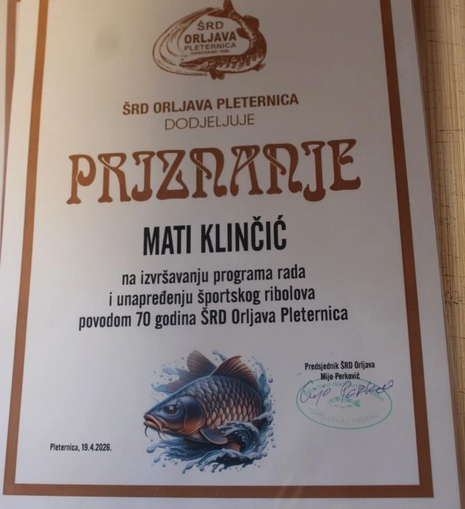 VRIJEDNI JUBILEJ: Športsko ribolovno društvo „Orljava“ obilježilo 70. obljetnicu osnutka i rada